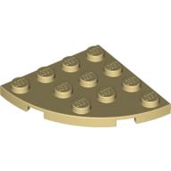 Platte rund Ecke 4 × 4 Beige