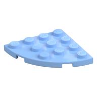 Plate Round Corner 4 × 4 Bright Light Blue