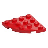 Plate Round Corner 4 × 4 Red