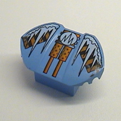 Brick Curved 2 × 2 × 1 with Wings and Chill Print Medium Blue