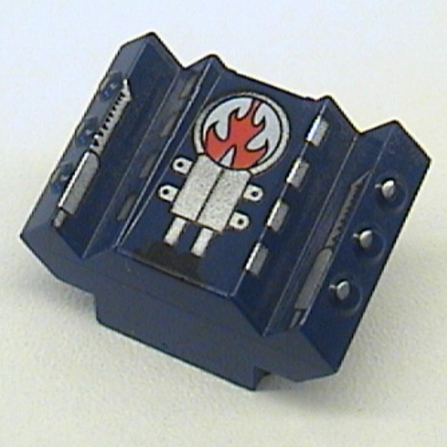 Brick Sloped 2 × 2 No Studs with Angled Side Block Extensions and Rip Print Dark Blue