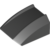 Brick Curved 2 × 2 with Lip, No Studs Black