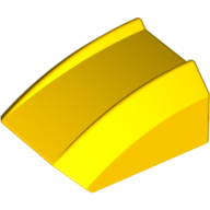 Brick Curved 2 × 2 with Lip, No Studs Yellow