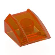 Brick Curved 2 × 2 with Lip, No Studs Transparent-Orange