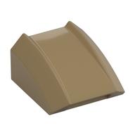 Brick Curved 2 × 2 with Lip, No Studs Dark Tan