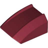 Brick Curved 2 × 2 with Lip, No Studs Dunkelrot