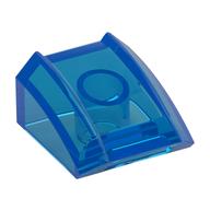 Brick Curved 2 × 2 with Lip, No Studs Trans-Dark Blue