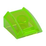 Brick Curved 2 × 2 with Lip, No Studs Trans-Bright Green