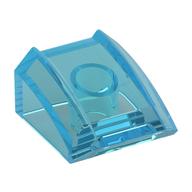 Brick Curved 2 × 2 with Lip, No Studs Transparent-Hellblau