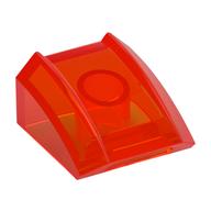 Brick Curved 2 × 2 with Lip, No Studs Transparent-Neonorange