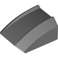 Brick Curved 2 × 2 with Lip, No Studs Dunkelblaugrau