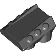 Brick Sloped 2 × 2 No Studs, with 3 Side Pistons Raised Edges Black
