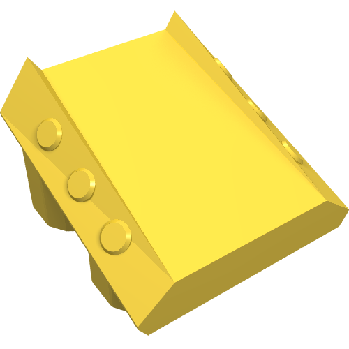 Brick Sloped 2 × 2 No Studs, with 3 Side Pistons Raised Edges Yellow