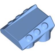 Brick Sloped 2 × 2 No Studs, with 3 Side Pistons Raised Edges Medium Blue
