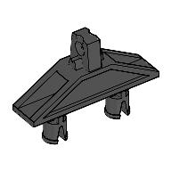 Technic Connector 3 × 1 × 4 with Two Pins and Click Hinge Schwarz
