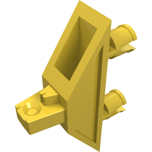 Technic Connector 3 × 1 × 4 with Two Pins and Click Hinge Gelb