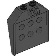 Hinge Panel 1 × 4 × 3 2/3 with 6 holes, 2 studs on top, Locking 2 Fingers Schwarz