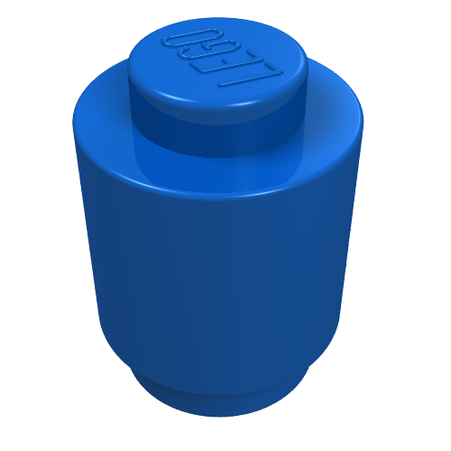 Brick Round 1 × 1 Solid Stud Blue