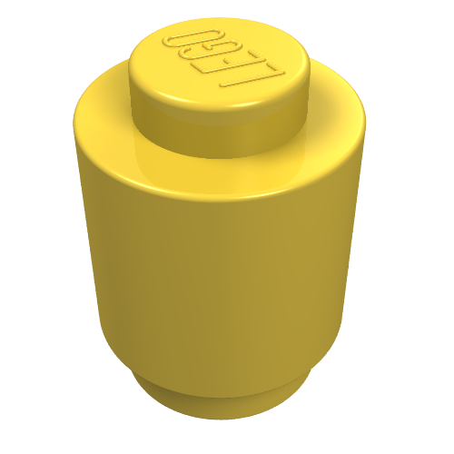 Brick Round 1 × 1 Solid Stud Yellow