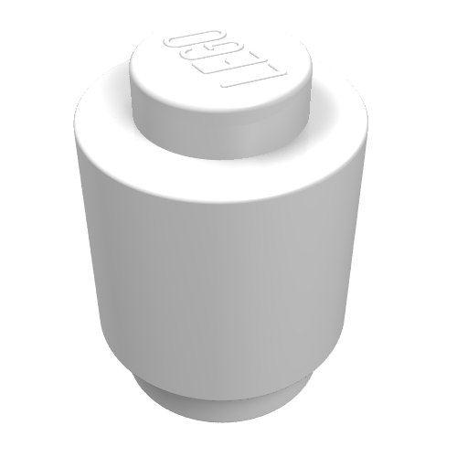 Brick Round 1 × 1 Solid Stud White