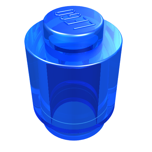 Brick Round 1 × 1 Solid Stud Trans-Dark Blue