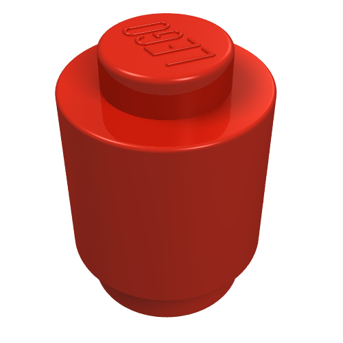 Brick Round 1 × 1 Solid Stud Red