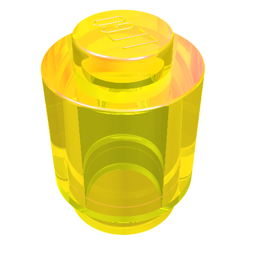 Brick Round 1 × 1 Solid Stud Trans-Yellow
