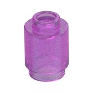 Brick Round 1 × 1 Open Stud Opal Trans-Dark Pink