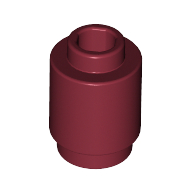 Stein rund 1 × 1 offen Noppe Dunkelrot