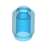 Brick Round 1 × 1 Open Stud Trans-Dark Blue