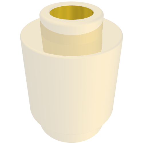 Stein rund 1 × 1 offen Noppe Chrome Gold