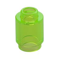 Brick Round 1 × 1 Open Stud Trans-Bright Green