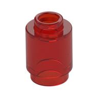 Brick Round 1 × 1 Open Stud Trans-Red
