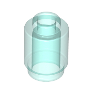 Brick Round 1 × 1 Open Stud Trans-Light Blue