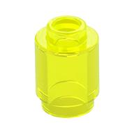 Brick Round 1 × 1 Open Stud Trans-Neon Green