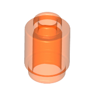 Brick Round 1 × 1 Open Stud Trans-Neon Orange