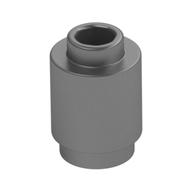 Brick Round 1 × 1 Open Stud Metallic Silver