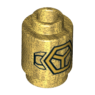 Brick Round 1 × 1 with Hexagon Print in Perlgold
