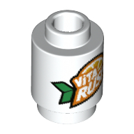 Brick Round 1 × 1 with 'VITA RUSH' Logo with Green Leaves Print