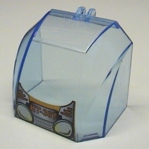Windscreen 4 × 6 × 4 Canopy with Hinge and Yellow Headlights Print Trans-Medium Blue