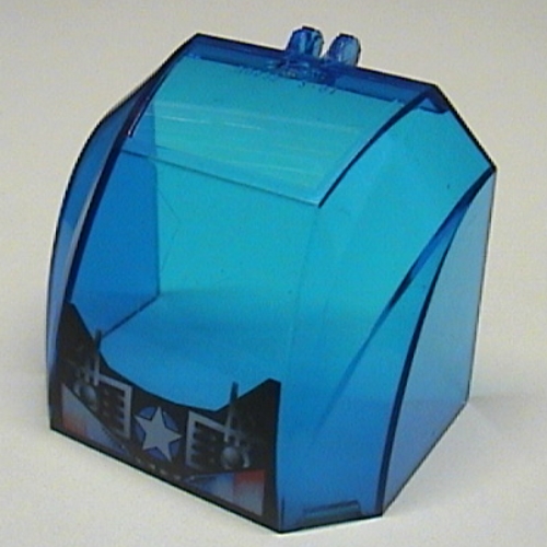 Windscreen 4 × 6 × 4 Canopy with Hinge and White Star and Vents Print Trans-Dark Blue