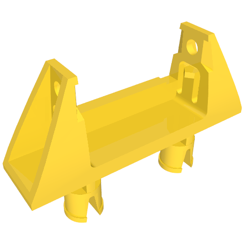 String Reel 1 × 4 × 2 Holder with 2 Technic Pins Gelb