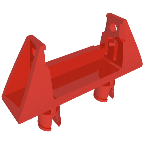 String Reel 1 × 4 × 2 Holder with 2 Technic Pins Red
