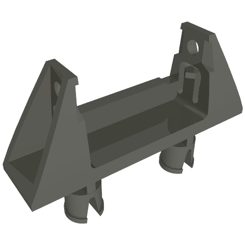 String Reel 1 × 4 × 2 Holder with 2 Technic Pins Dark Gray