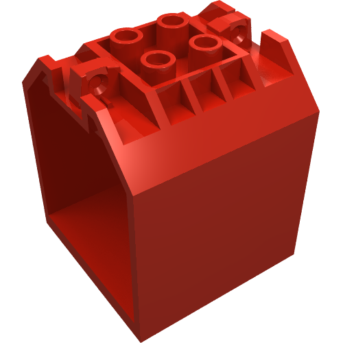 Container / Box, Open Ended 4 × 4 × 4 with 1 Hinge Finger Each End [Plain] Rot