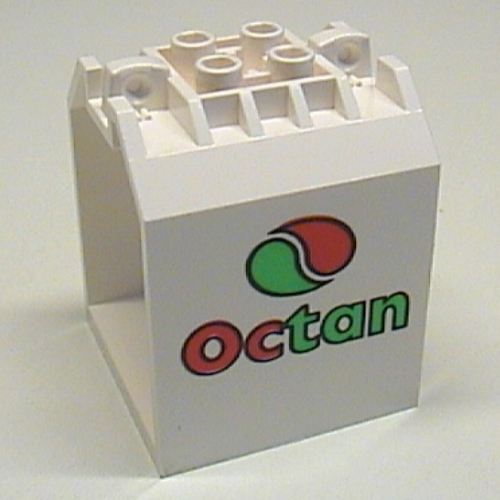 Container / Box, Open Ended 4 × 4 × 4 with 1 Hinge Finger Each End with 'Octan' Print White