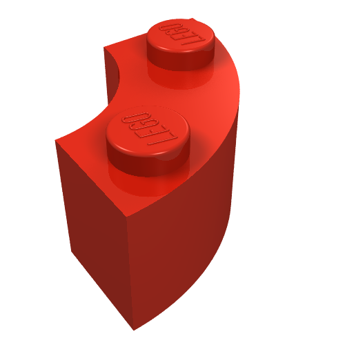 Brick Round Corner 2 × 2 Macaroni without Stud Notch Rot