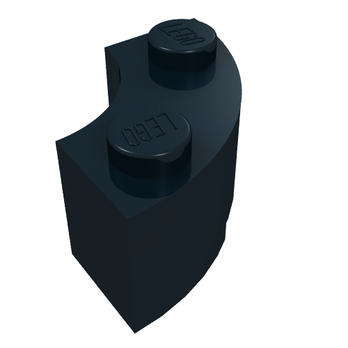Brick Round Corner 2 × 2 Macaroni with Stud Notch Schwarz