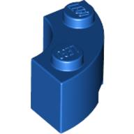 Brick Round Corner 2 × 2 Macaroni with Stud Notch Blau