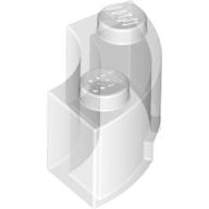 Brick Round Corner 2 × 2 Macaroni with Stud Notch Trans-Clear